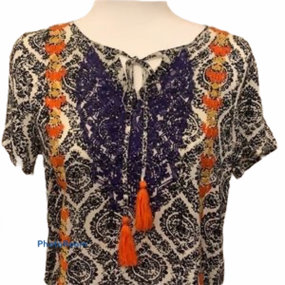 THML Anthropologie Boho Dress With Embroidery Sz S - Picture 2 of 8